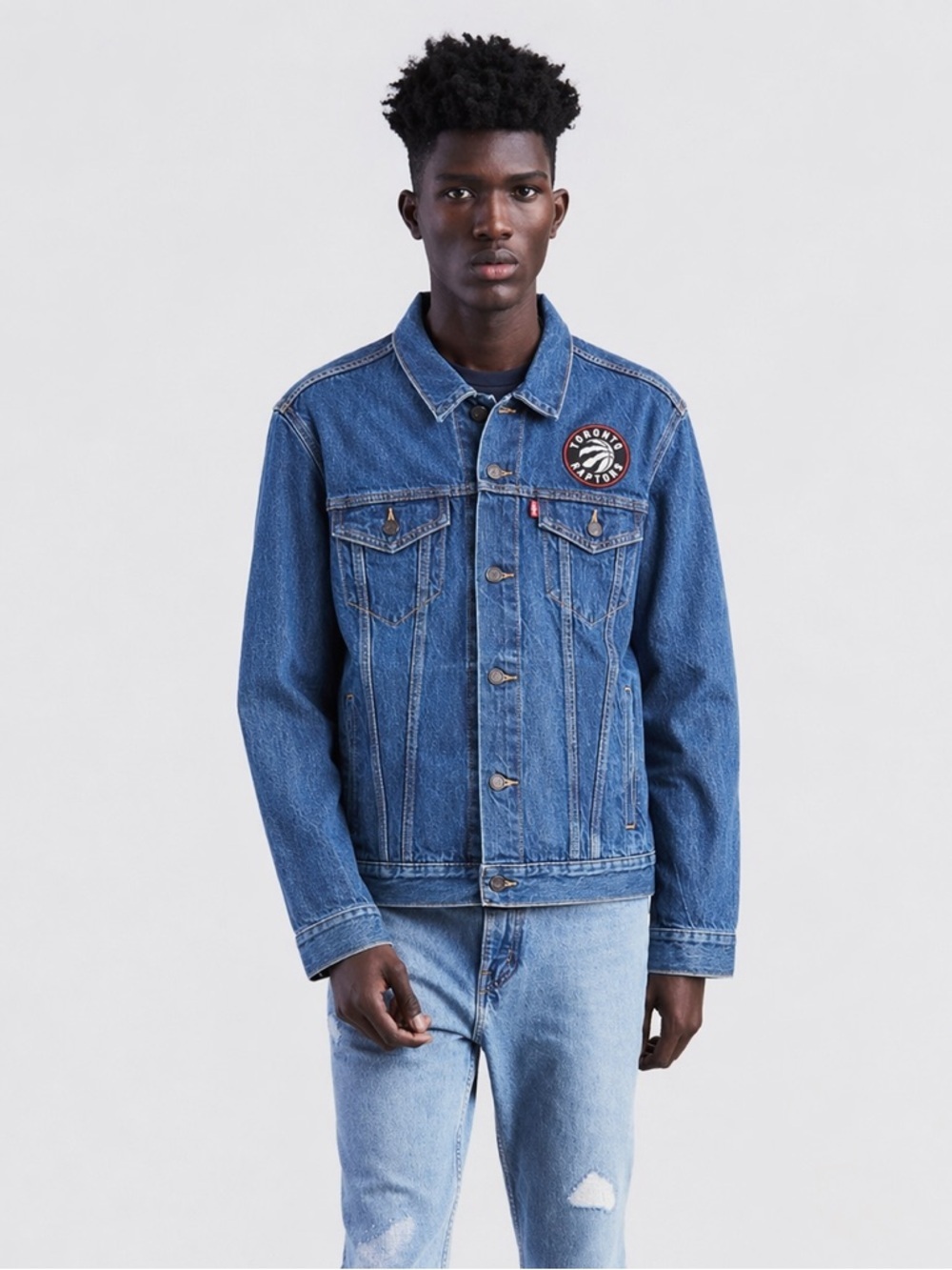 Vintage Levi's Toronto Raptors NBA Embroidered Denim Jacket